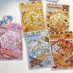 [ Set 12 Túi ] Sticker Trang Trí 3D [ 12.2*13.1cm ] - 96228