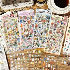 [ Set 12 Túi ] Sticker Vintage [ 1 Túi 4 Tấm ] - 17579