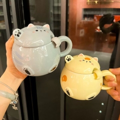 [ Set 2 Cái ] Ly Cốc Sứ [ Nắp + Thìa ] - 17986