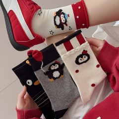 [ Set 5 Đôi ] Vớ Dài [ Cotton Pengu / Có Tag Treo ] - 18042