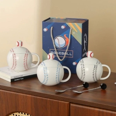 [ Set 2 Bộ ] Ly Cốc Sứ + Nắp + Thìa [ Hộp Đẹp ] - 18177