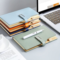 [ Set 2 Quyển ] Sổ Bìa Da Có Ngăn Đựng Bút [ A6 - 288 Trang ] - 18127