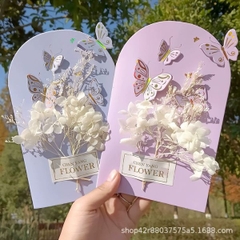 [ Set 12 Cái ] Thiệp Hoa Khô [ Đựng Hộp ] - 18114