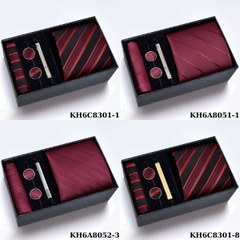 [ Set 2 Bộ Quà Tặng 5 Món ] Cà Vạt 145*80*35mm / Khăn 220*220mm - 18581