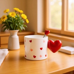 [ Set 2 Cái ] Ly Cốc Sứ / Thìa - 19491