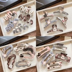 [ Set 12 Cái ] Kẹp Tóc [ Acrylic / 10-13cm ] - 19826