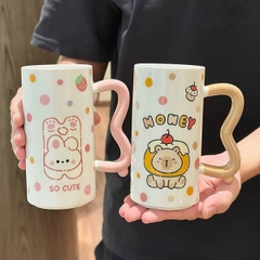 [ Set 2 Cái ] Ly Sứ 400ml [ Hộp Màu ] - 19880