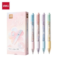 [ Set 5 Hộp ] Bút Bi Deli [ 0.5mm / Đen / Ngòi Vonfram / Hộp 4 Cây ] - 20086