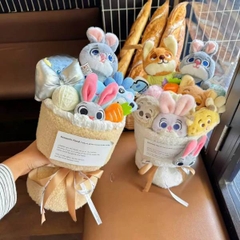 [ Set 2 Bó ] Hoa Gấu Bông Zootopia [ 20*30cm + Túi Quà + Thiệp + Đèn ] - 20194