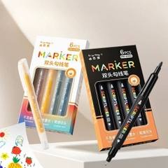 [ Set 10 Hộp ] Bút Dạ 2 Đầu [ Hộp 6 Cây ] - 21429