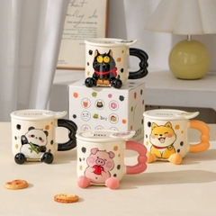 [ Set 2 Cái ] Cốc Sứ + Nắp [ Hộp Quà ] - 21838