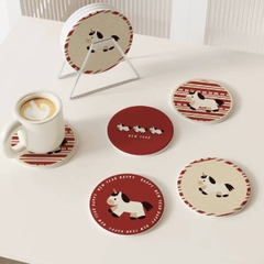 [ Set 10 Cái ] Lót Cốc [ Làm Từ Đất Tảo Thấm Hút Cao Cấp / Có Thể Vệ Sinh / Dày 9mm ] - 22136