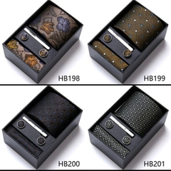 [ Set 2 Bộ Quà Tặng 5 Món ] Cà Vạt 146*75*35mm / Khăn 250*250mm - 18580