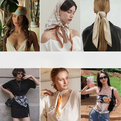 [ Set 10 Cái ] Khăn Lụa Vuông Hàn Quốc [ 70*70cm - Không Hôp ] - 18110