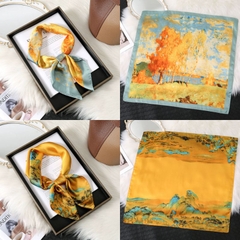 [ Set 10 Cái ] Khăn Lụa Vuông Hàn Quốc [ 70*70cm - Không Hôp ] - 18110