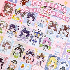 [ Set 12 Quyển ] Sticker Trang Trí Nhân Vật Mini - 922815