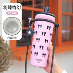 [ Set 2 Cái ] Bình GIữ Nhiệt [ 720ml - Inox 316 - Tráng Gốm ] - 16275
