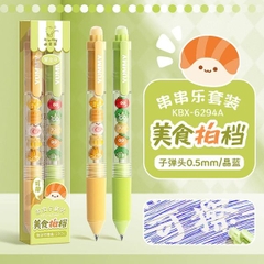 [ Set 6 Hộp ] Bút Bi Xoá Được Gấu Kaba [ 0.5mm - Khô Nhanh - Xanh - Hộp 2 Cây ] - 16659