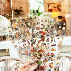[ Set 12 Túi ] Sticker Vintage [ 1 Túi 4 Tấm ] - 17579
