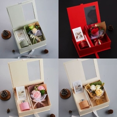 [ Set 2 Bộ ] Quà Tặng [ Hoa / Thiệp / Tinh Dầu Tán Hương Thơm / Hộp + Túi Quà ] - 18108