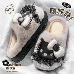 [ Set 2 Đôi ] Dép Mùa Đông Hello Kitty [ Size : 36 > 39 ] - 19544
