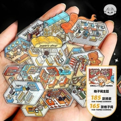 [ Set 4 Quyển ] Sticker Trang Trí 3D [ 26*19.5cm / 10 Tấm Nền / 185 Chủ Đề Trang Trí ] - 19885