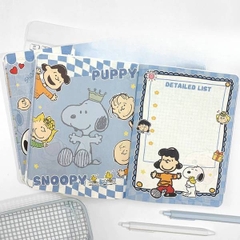 [ Set 2 Quyển ] Sổ Nhật Ký Bìa Da Snoopy [ A5 / Giấy Hoạ Tiết ] - 20068