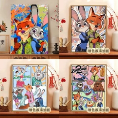 [ Set 10 Cái ] Tranh Số Hoá Zootopia [ Size : 40*50cm ] - 20179