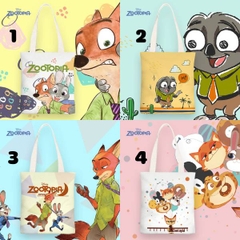 [ Set 5 Cái ] Túi Tote Zootopia [ In 2 Mặt / Khoá Kéo ] - 20203