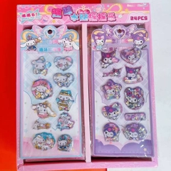 [ Hộp 24 Túi ] Sticker 3D Sanrio [ Có Nước + Kim Tuyến ] - 20312