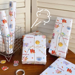 [ Set 10 Xấp ] Giấy Gói Quà Zootopia [ 50*70cm / Xấp 6 Tờ ] - 22112