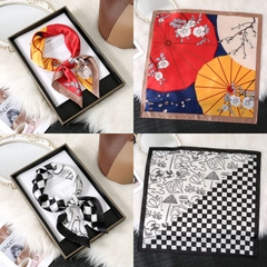 [ Set 10 Cái ] Khăn Lụa Vuông Hàn Quốc [ 70*70cm - Không Hôp ] - 18110