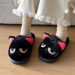 [ Set 2 Đôi ] Dép Bông Mèo Đen [ Size : 36 > 41 ] - 19975