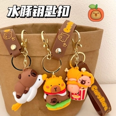 [ Set 12 Cái ] Móc Khóa Nhựa Dẽo Capybara - 922549