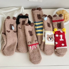 [ Set 5 Đôi ] Vớ Dài Mùa Đông Capybara [ Cotton / Có Tag Treo ] - 18034