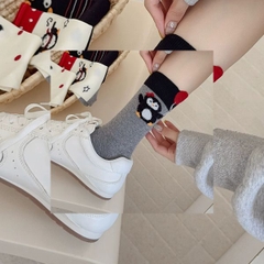 [ Set 5 Đôi ] Vớ Dài [ Cotton Pengu / Có Tag Treo ] - 18042