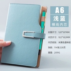 [ Set 2 Quyển ] Sổ Bìa Da Có Ngăn Đựng Bút [ A6 - 288 Trang ] - 18127