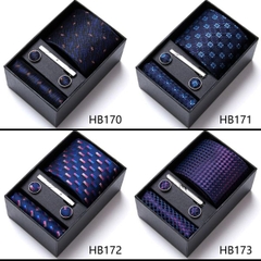 [ Set 2 Bộ Quà Tặng 5 Món ] Cà Vạt 146*75*35mm / Khăn 250*250mm - 18580