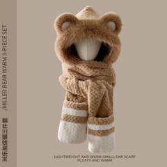[ Set 2 Bộ 3 Món ] Nón Len / Khăn Choàng Cổ / Găng Tay - 19663