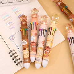 [ Hộp 36 Cây ] Bút Bi Bấm 10 Màu Bear [ 0.7mm ] - 20081