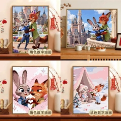 [ Set 10 Cái ] Tranh Số Hoá Zootopia [ Size : 40*50cm ] - 20179