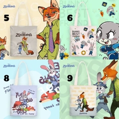 [ Set 5 Cái ] Túi Tote Zootopia [ In 2 Mặt / Khoá Kéo ] - 20203