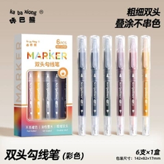 [ Set 10 Hộp ] Bút Dạ 2 Đầu [ Hộp 6 Cây ] - 21429