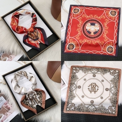 [ Set 10 Cái ] Khăn Lụa Vuông Hàn Quốc [ 70*70cm - Không Hôp ] - 18110