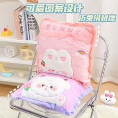 [ Set 2 Bộ ] Gối Ngủ Văn Phòng + Chăn Hồng [ 40*40cm / 100*170cm ] - 16259