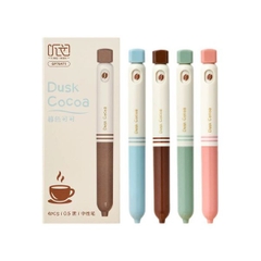 [ Set 5 Hộp ] Bút Bi Twilight Cocoa [ 0.5mm - Khô Nhanh - Đen - Ngòi Vonfram - Hộp 4 Cây ] - 16664
