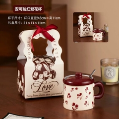 [ Set 2 Cái ] Ly Cốc Sứ [ Nắp + Thìa + Hộp Đẹp ] - 17985