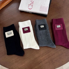 [ Set 5 Đôi ] Vớ Dài [ Cotton / Có Tag Treo ] - 18047