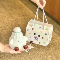 [ Set 2 Bộ ] Ly Cốc Sứ + Nắp + Thìa [ Hộp Đẹp ] - 18107