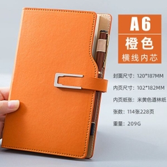 [ Set 2 Quyển ] Sổ Bìa Da Có Ngăn Đựng Bút [ A6 - 288 Trang ] - 18127